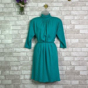 VINTAGE Morgan Taylor Petites Cotton Long Sleeve Dress